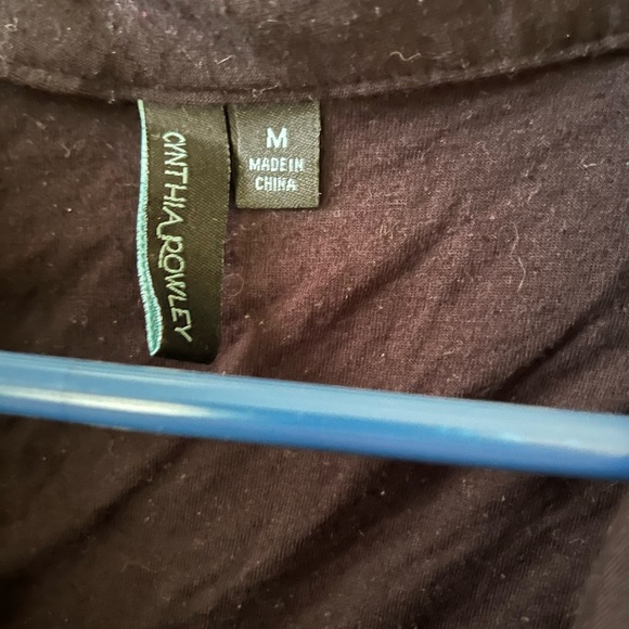 Cynthia Rowley Black and White Pajama Button Down Shirt with Piping Medium - Picture 2 of 7